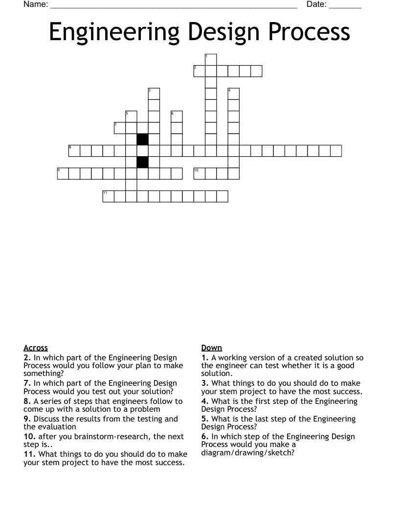 Engineering Design Process Crossword