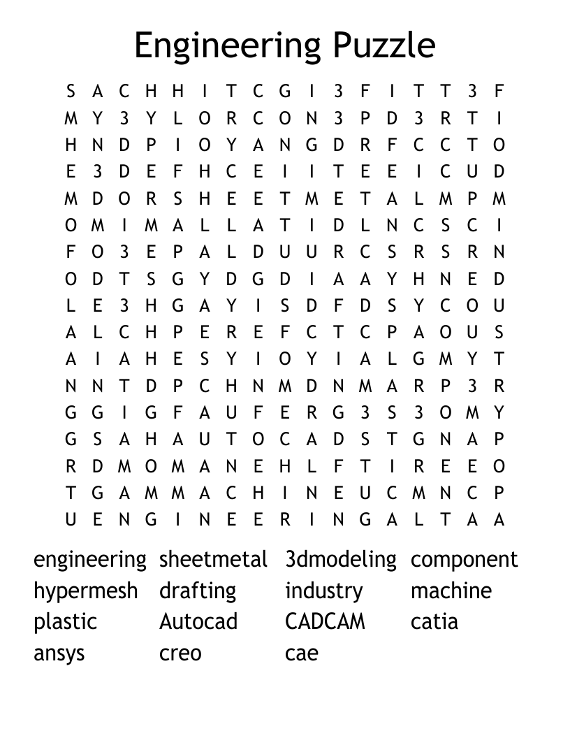 Engineering Puzzle Word Search