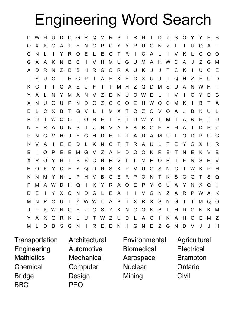 Engineering Word Search
