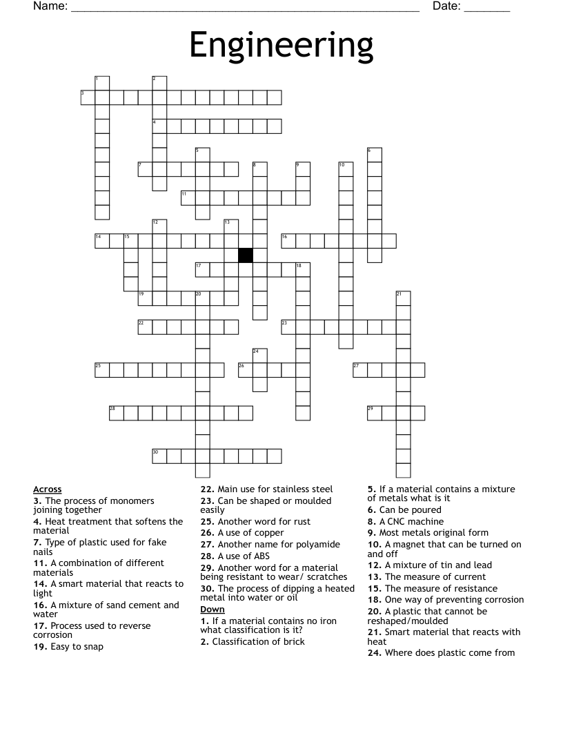 Engineering  Crossword