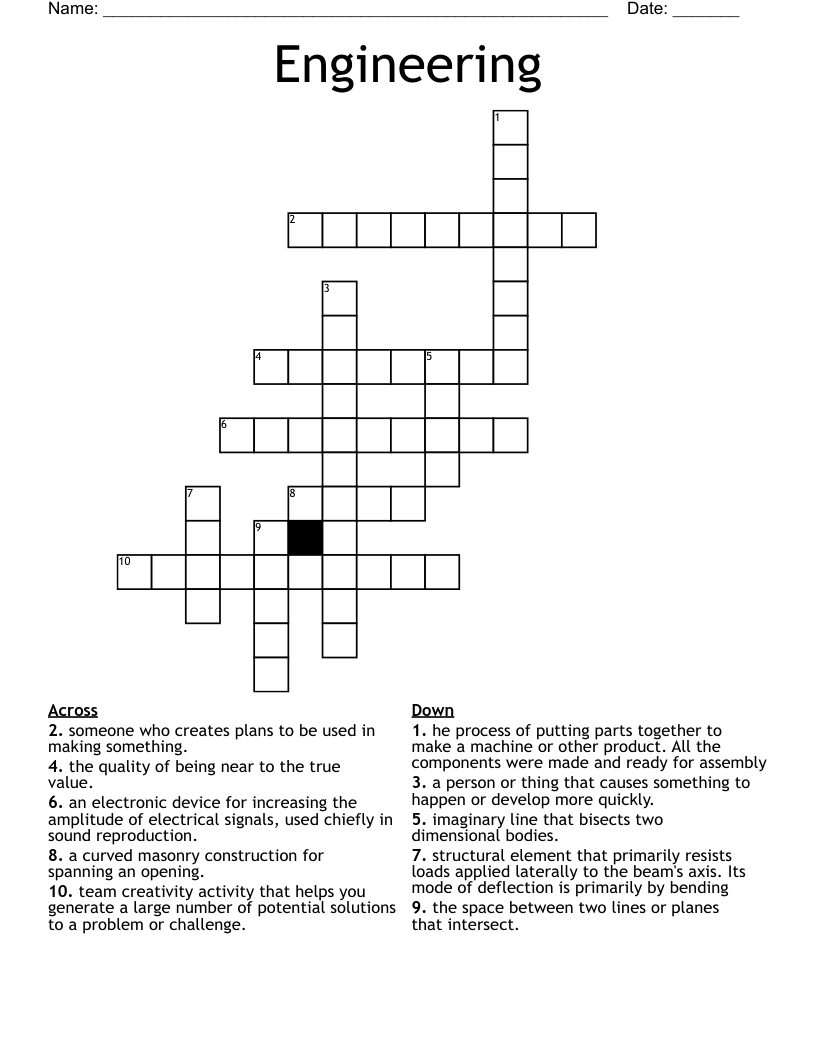 Engineering  Crossword