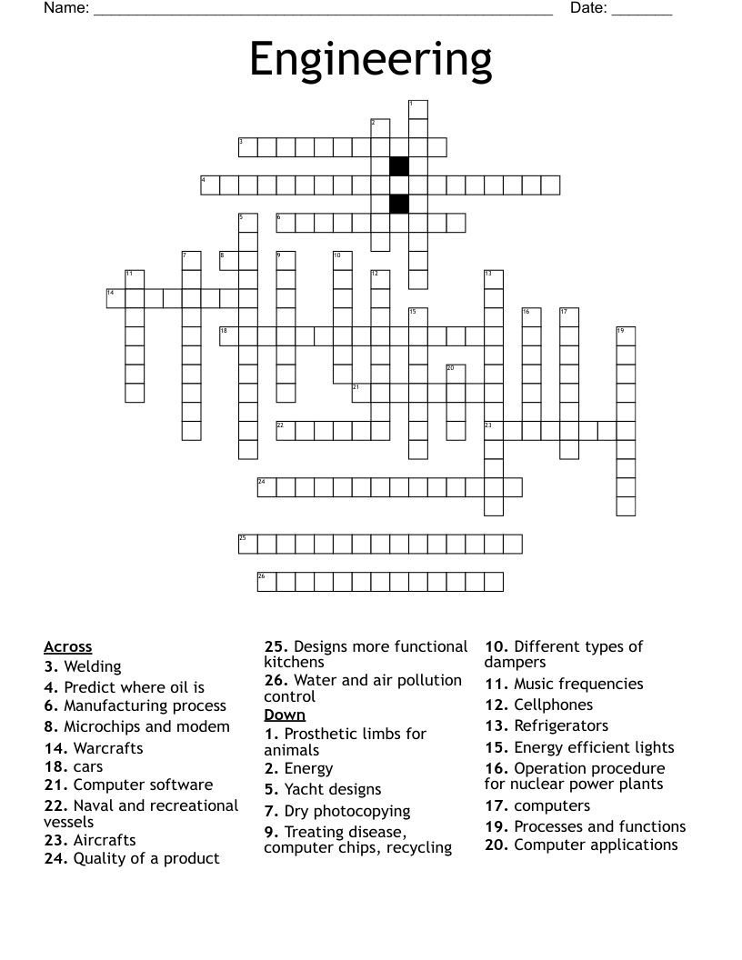 Engineering  Crossword