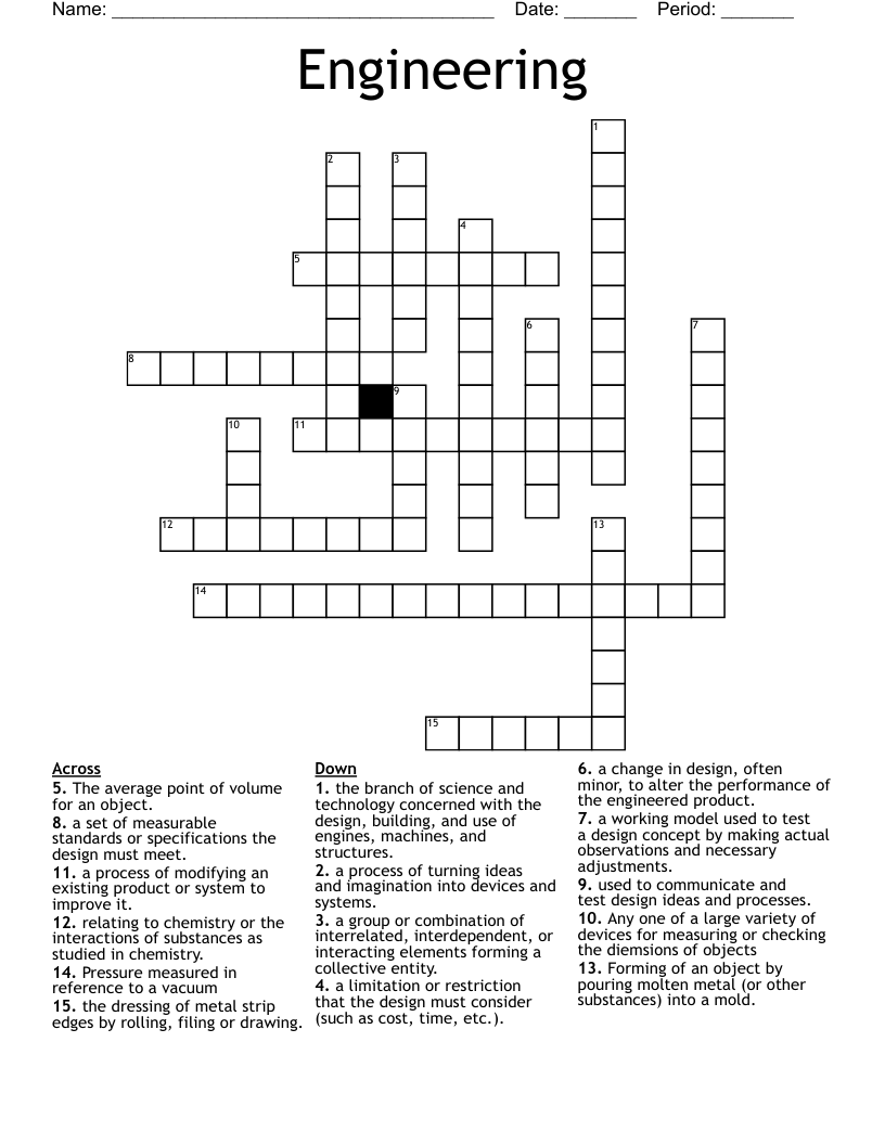 Engineering  Crossword