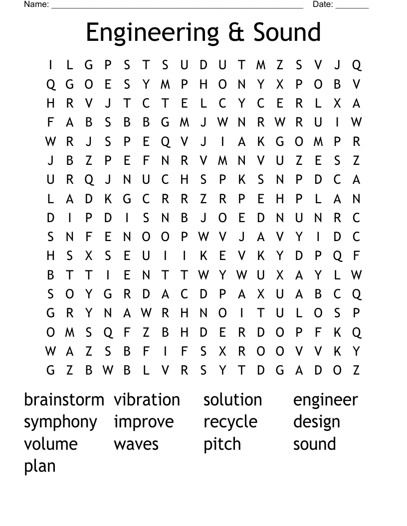 Engineering & Sound Word Search