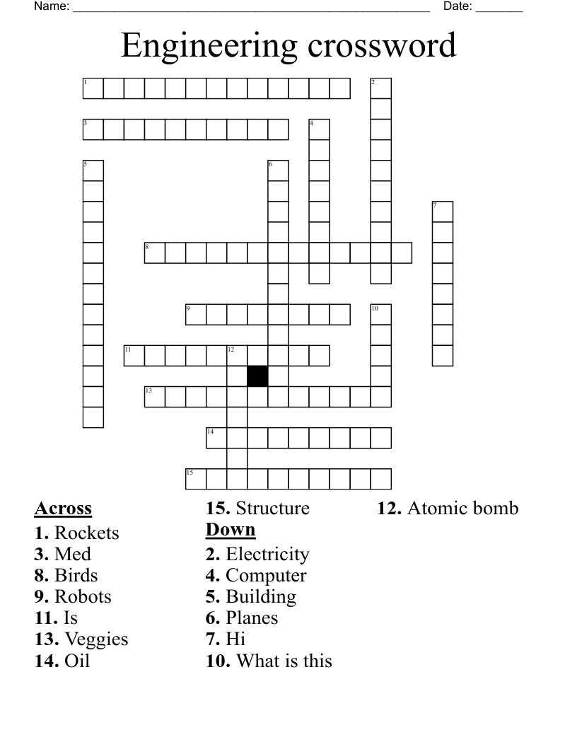 Engineering crossword
