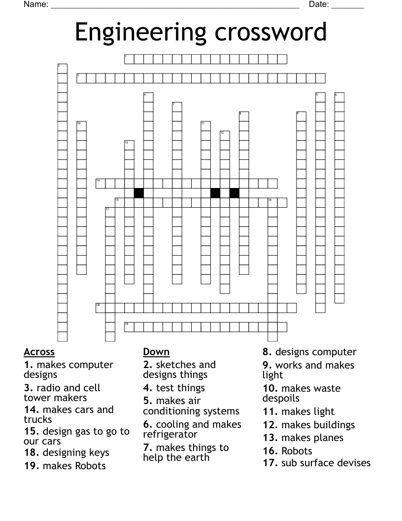 Engineering crossword