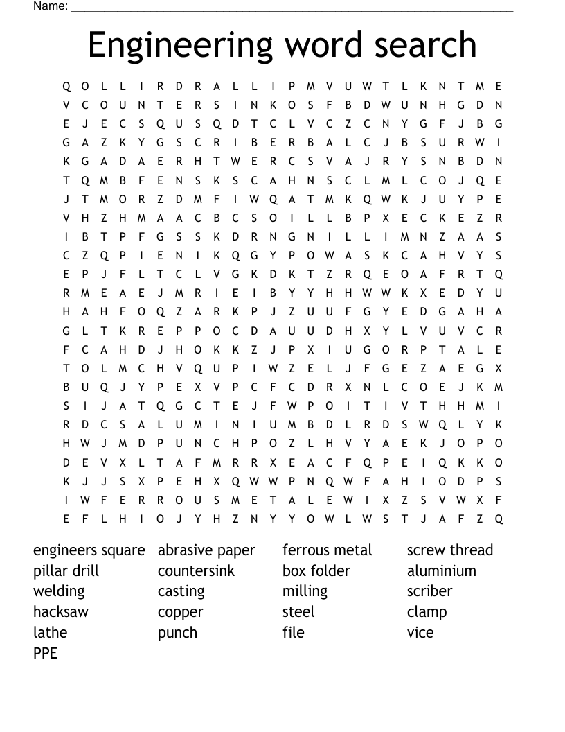 Engineering word search