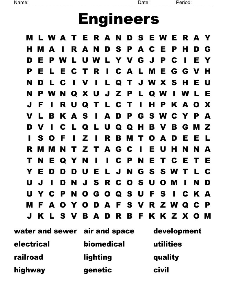 Engineers Word Search