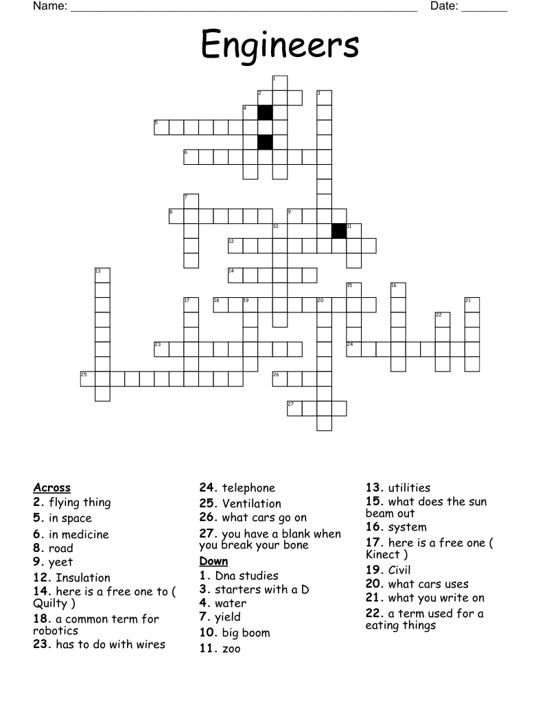 Engineers Crossword