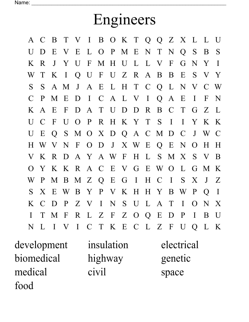 Engineers Word Search