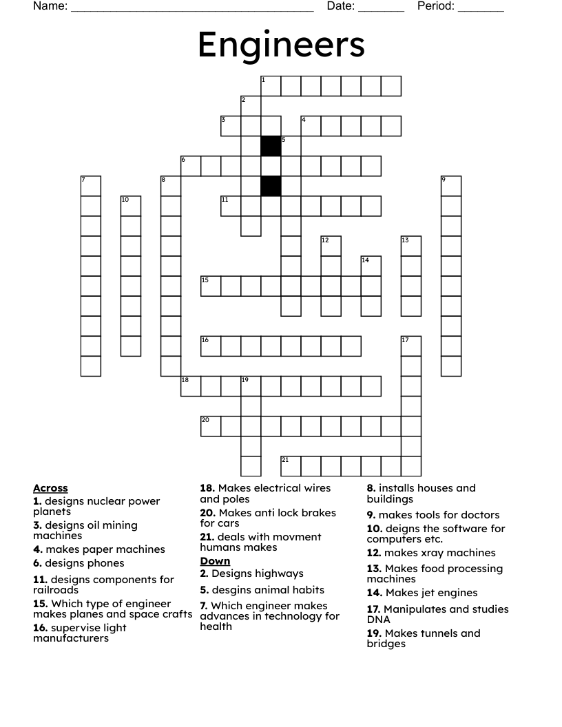 Engineers  Crossword