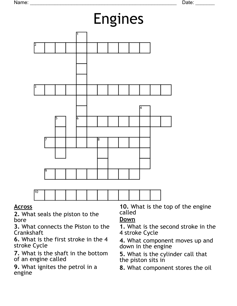 Engines Crossword