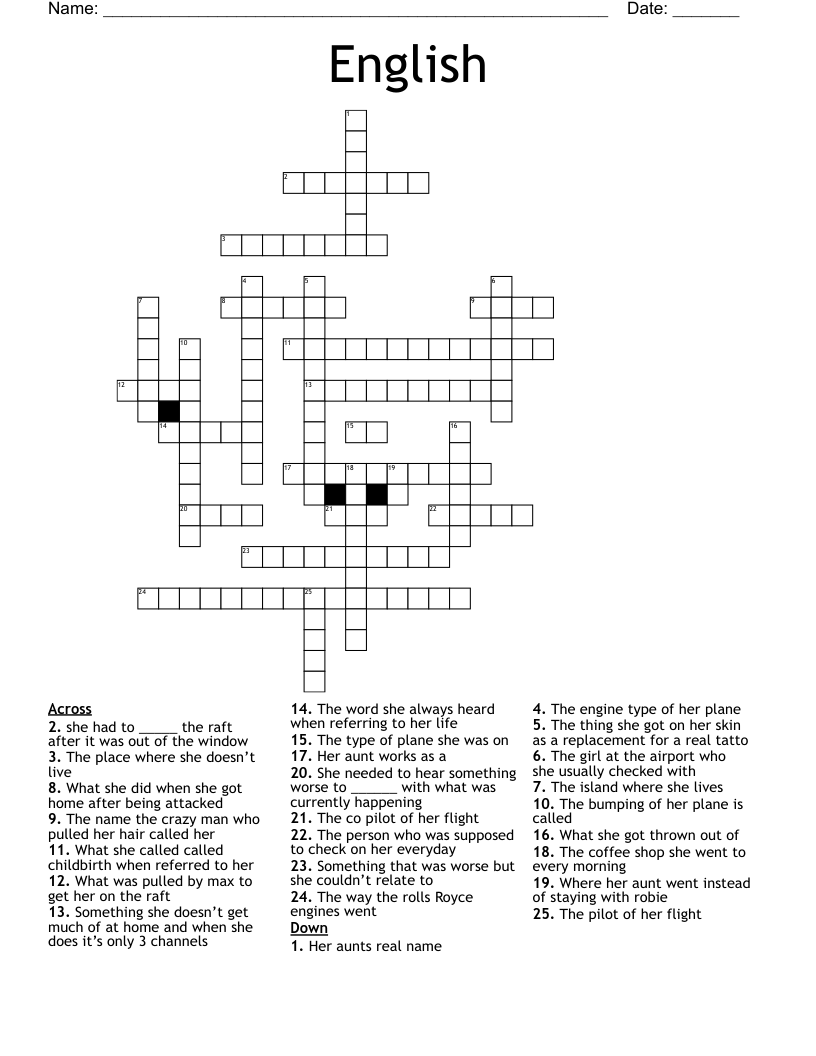 English Crossword