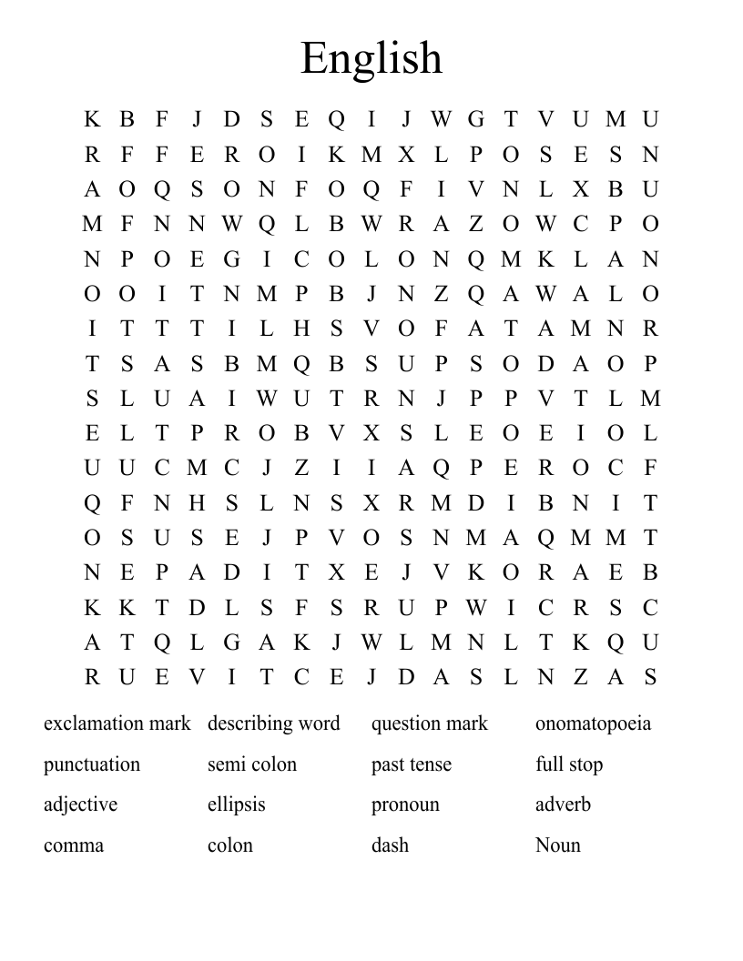 English Word Search