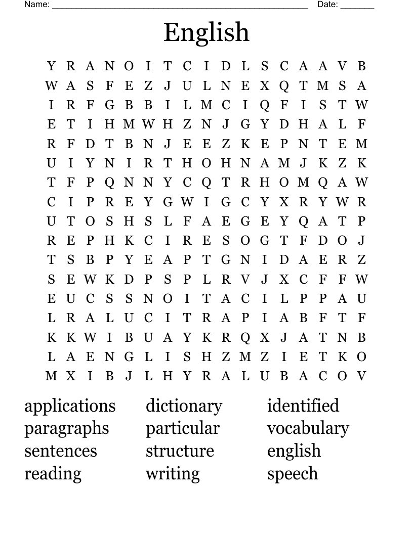 English Word Search