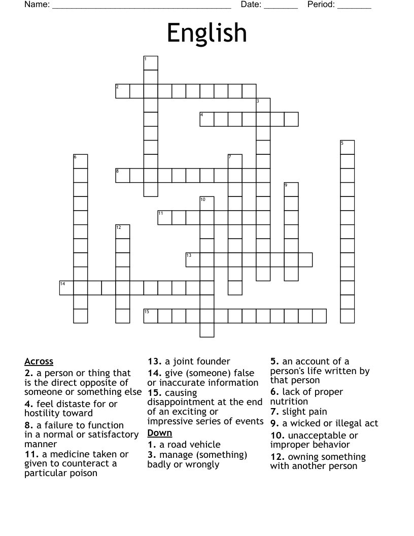 English Crossword