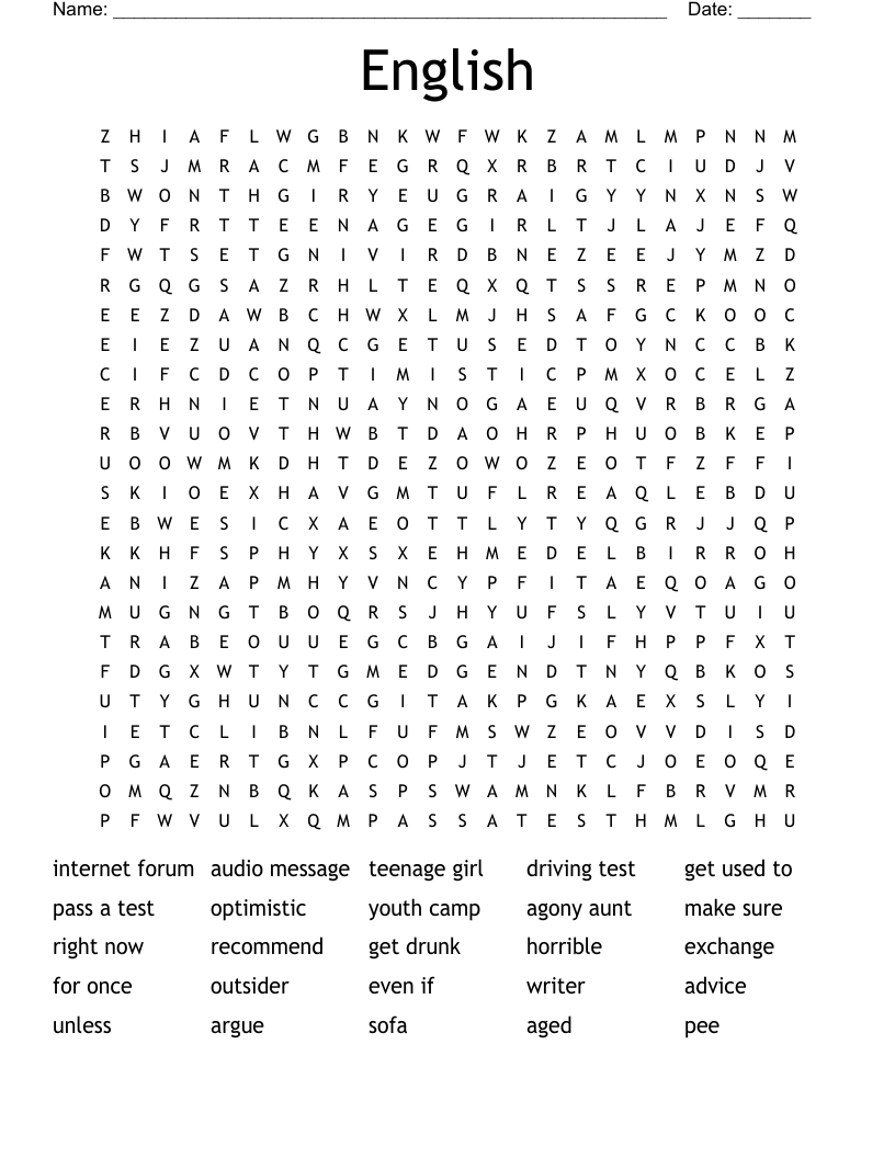 English Word Search