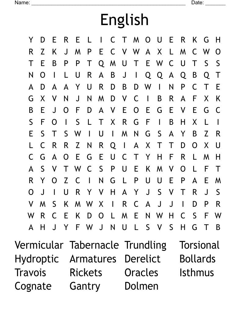English Word Search