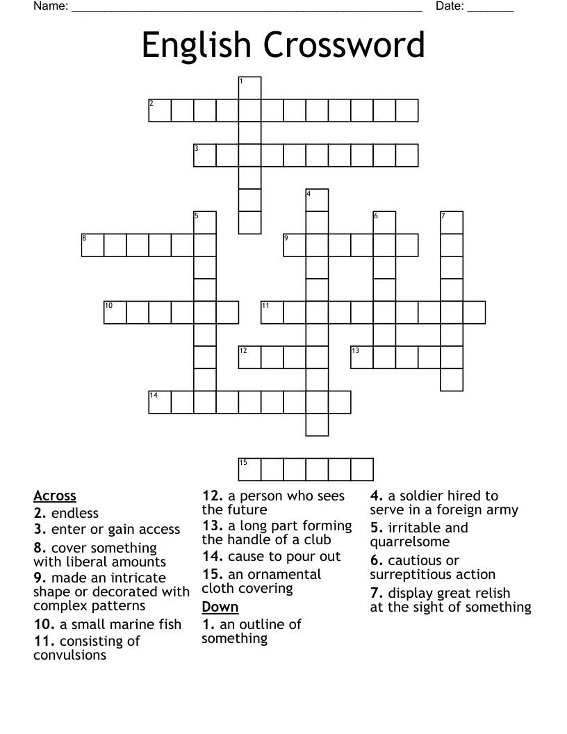 English Crossword