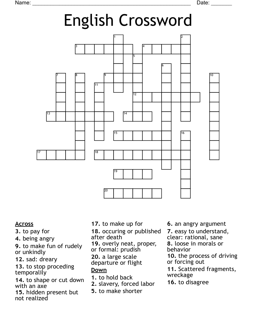 English Crossword