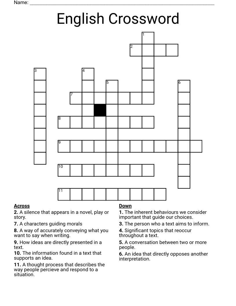English Crossword