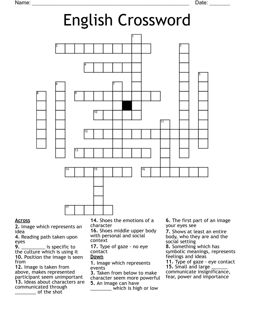 English Crossword