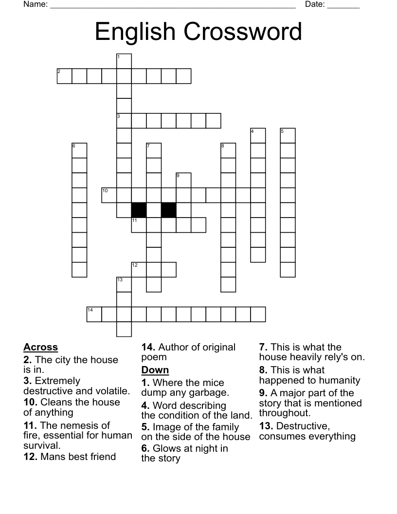 English Crossword
