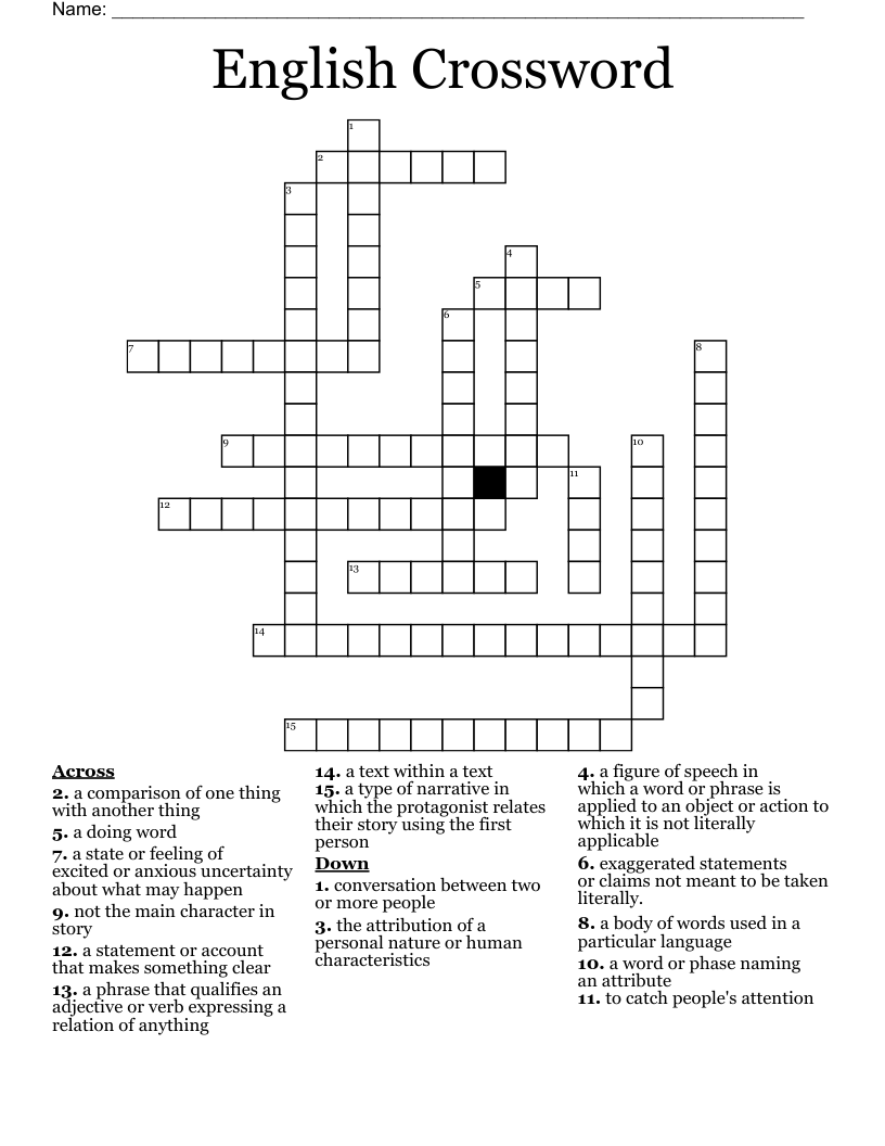English Crossword