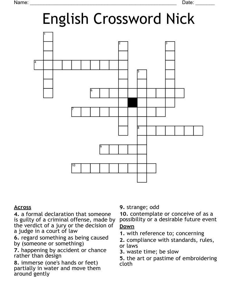English Crossword Nick