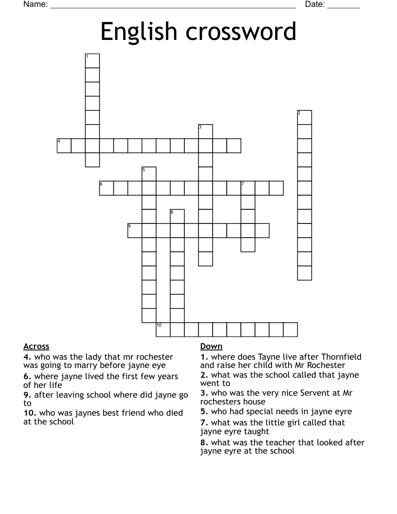 English crossword