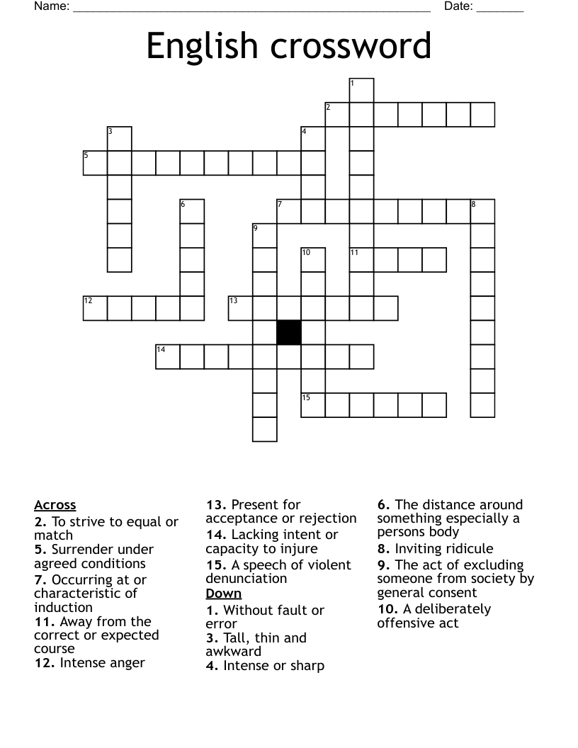 English crossword