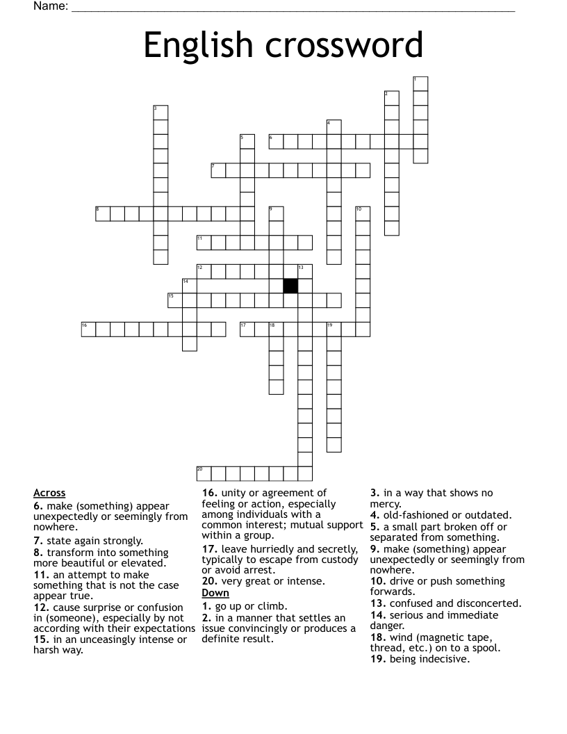 English crossword