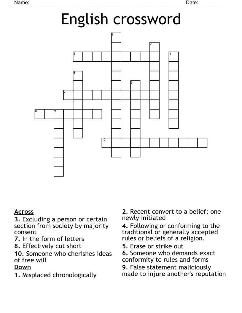 English crossword