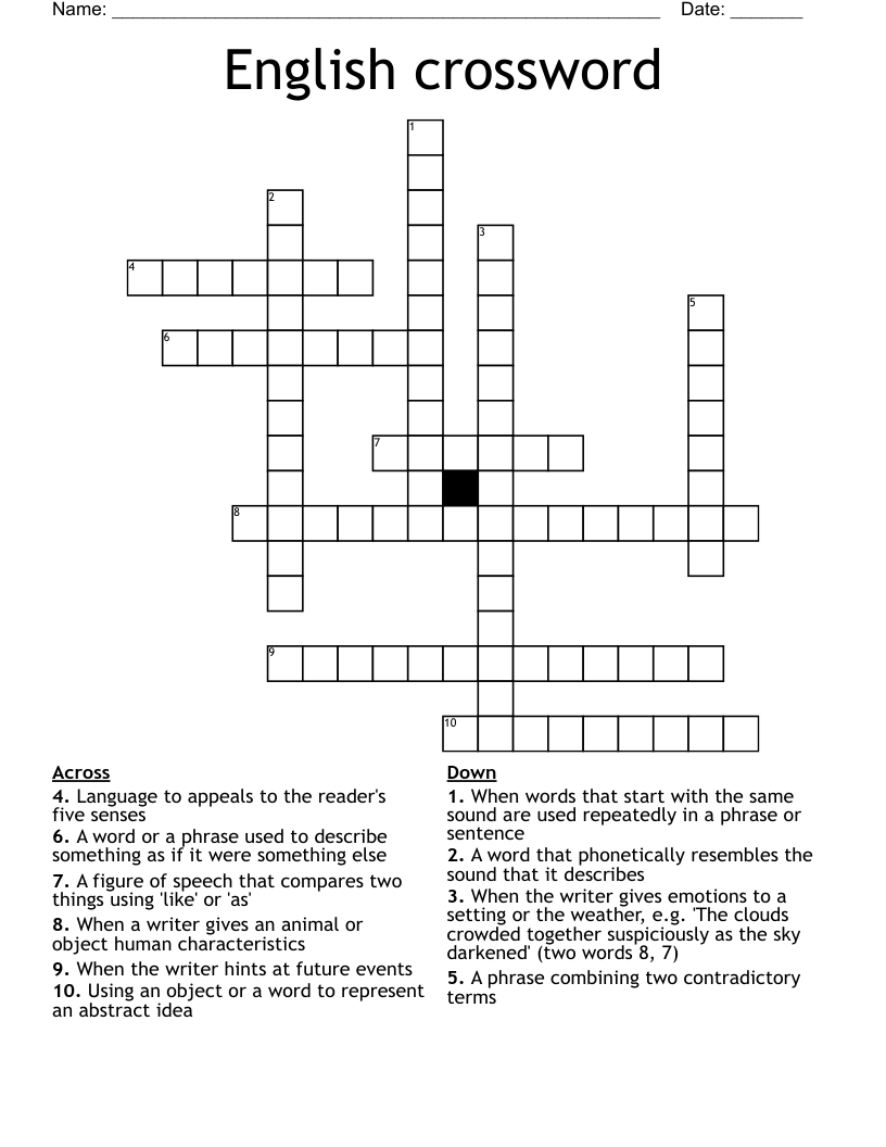 English crossword