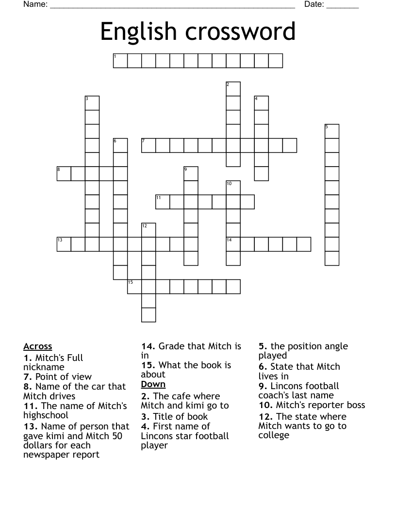 English crossword