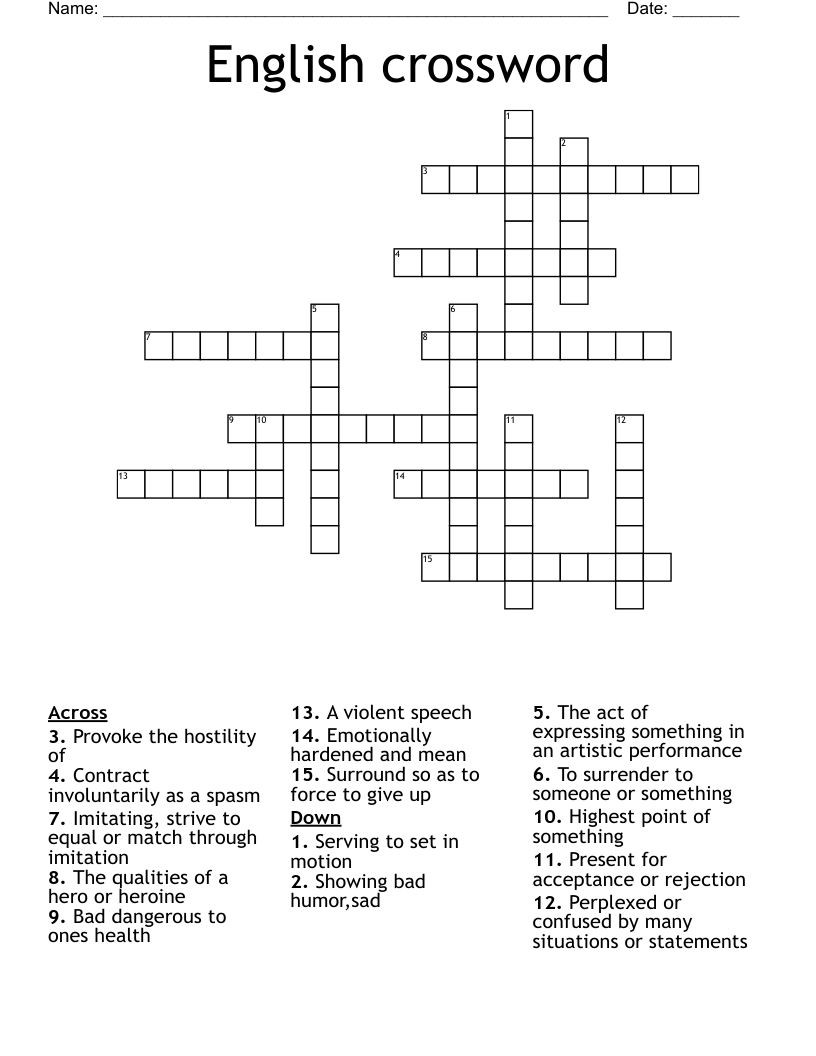 English crossword 