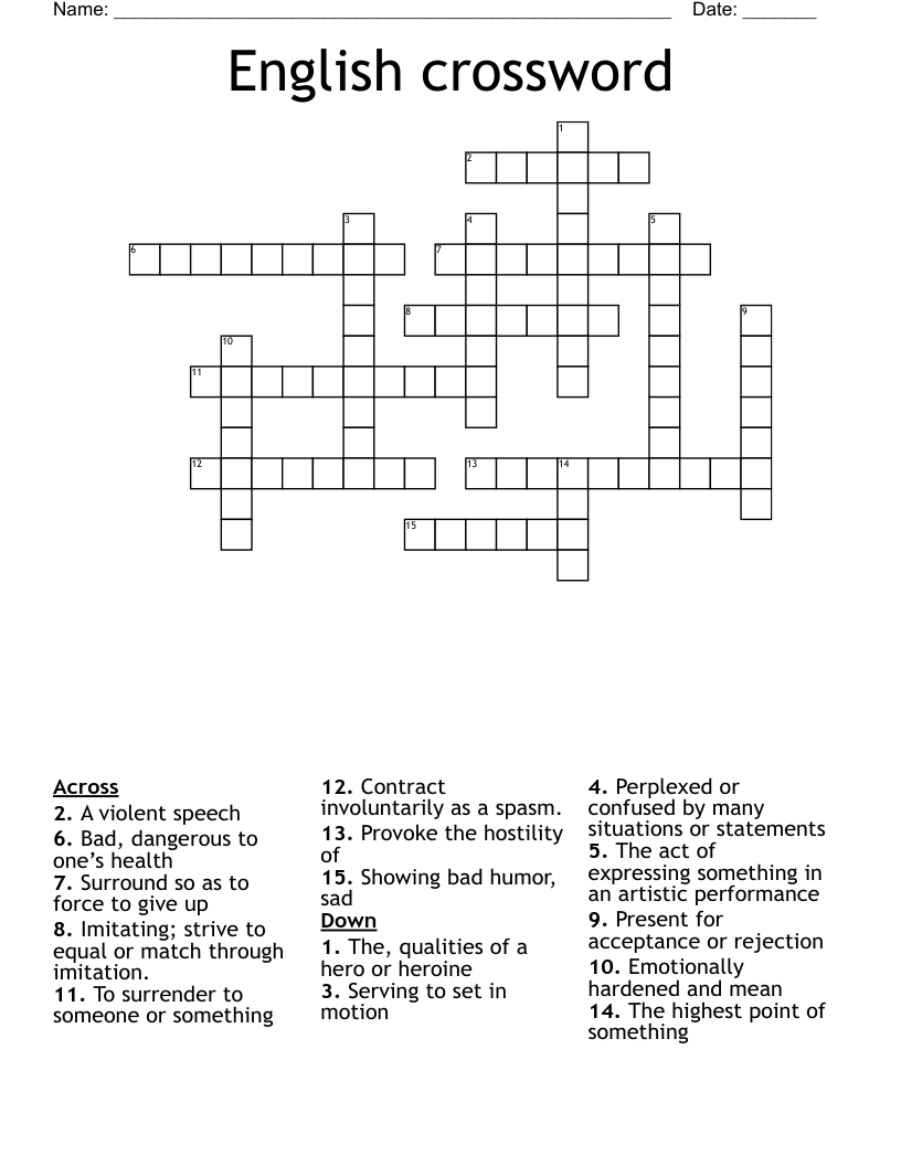 English crossword 