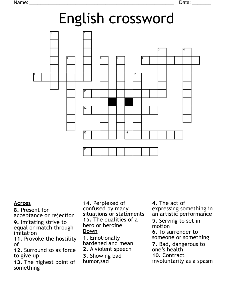 English crossword 