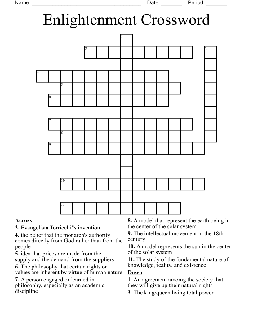 Enlightenment Crossword 