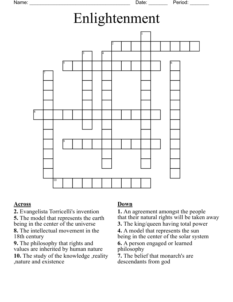 Enlightenment  Crossword