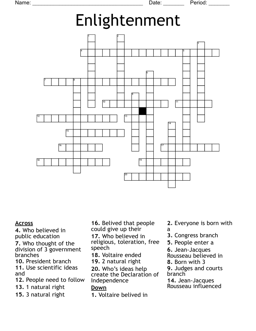 Enlightenment  Crossword