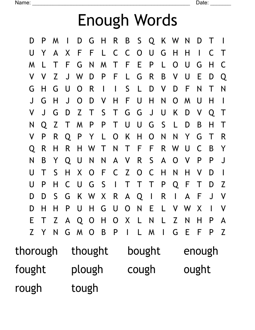 Enough Words Word Search
