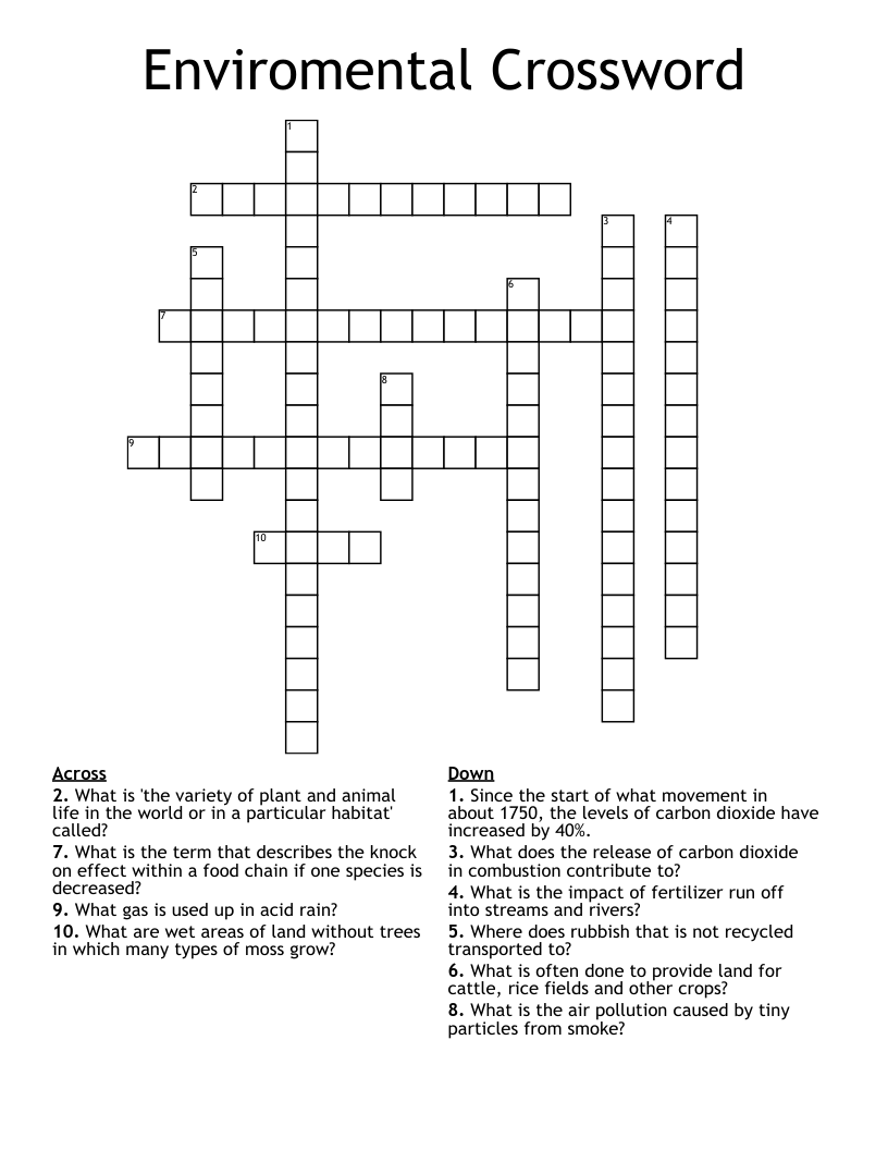 Enviromental Crossword