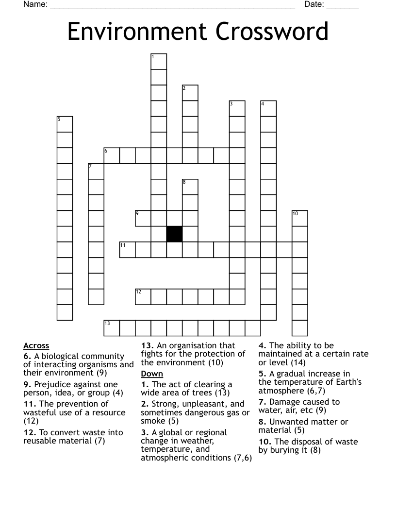 Environment Crossword