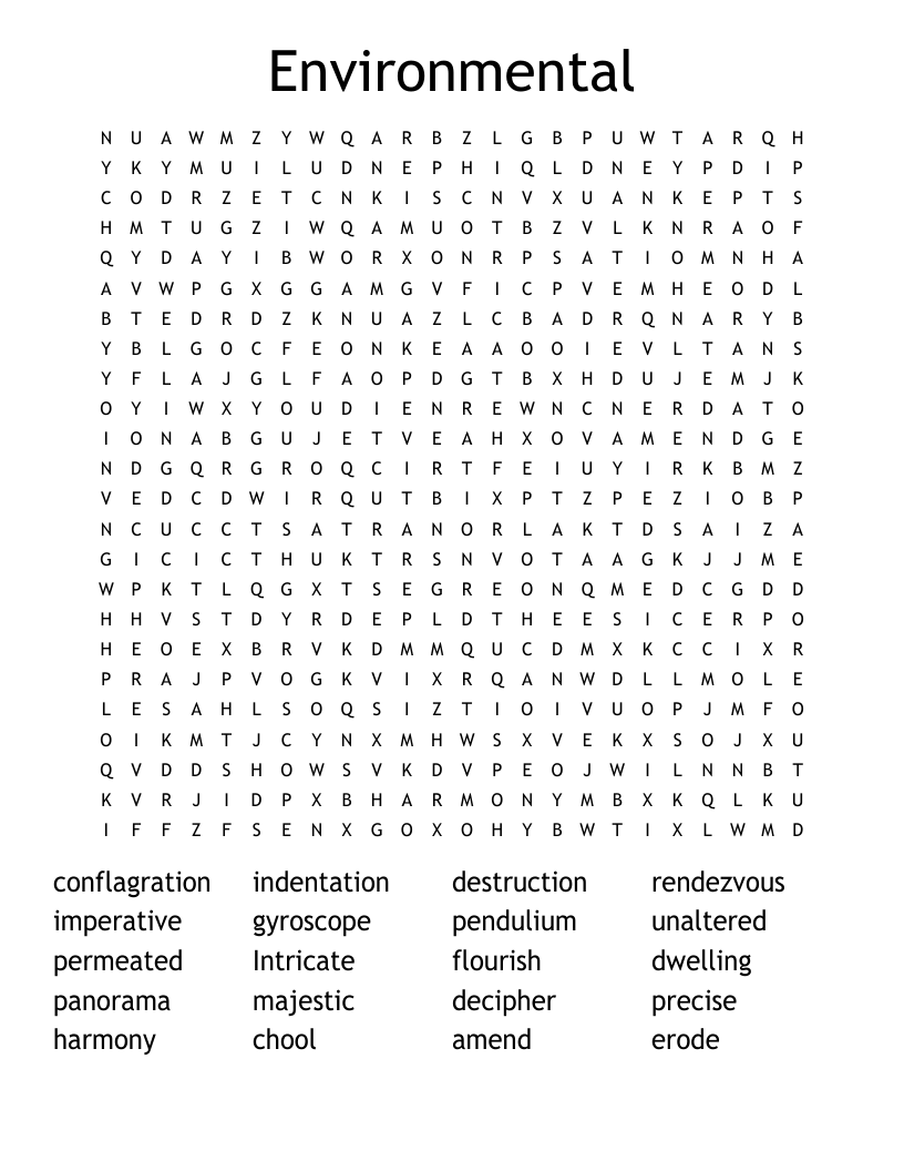 Environmental Word Search