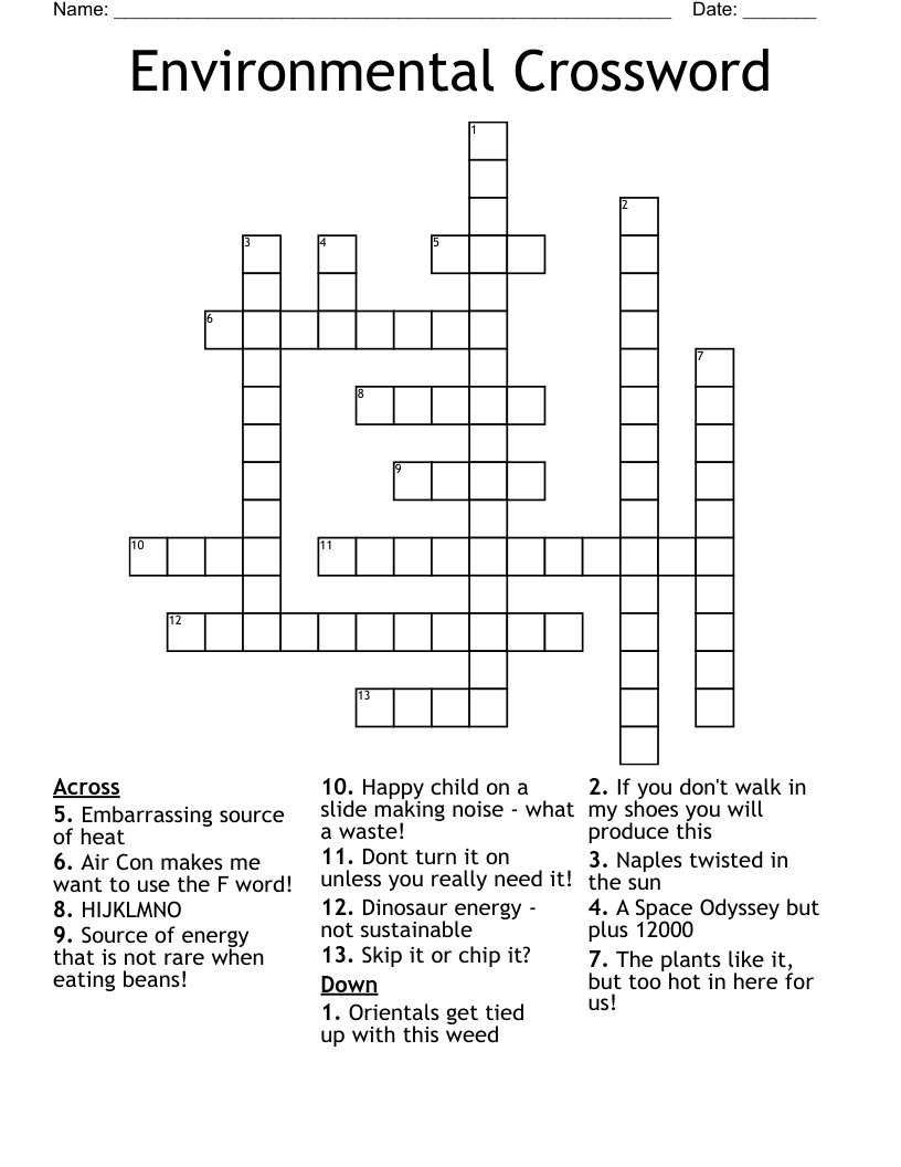 Environmental Crossword