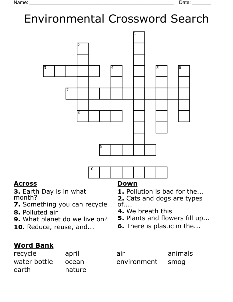Environmental Crossword Search