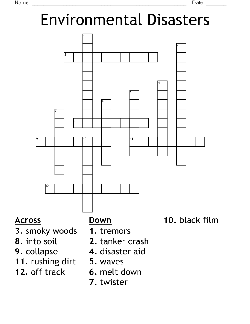 Environmental Disasters Crossword