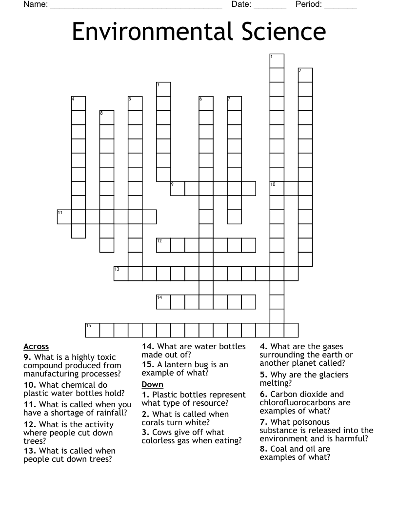 Environmental Science Crossword