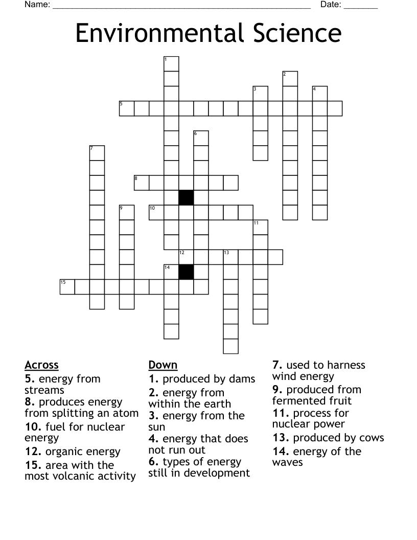 Environmental Science Crossword